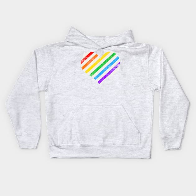 Rainbow Heart Kids Hoodie by epiclovedesigns